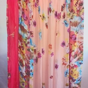 Women's multi pattern floral skirt